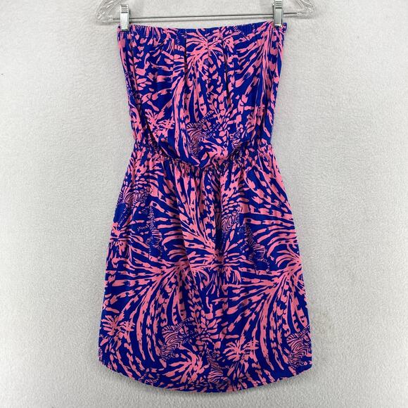 Lilly Pulitzer Dresses & Skirts - LILLY PULITZER Dress XS Strapless Mini Cover Rolling in the Grass Windsor Pink